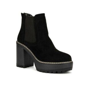 Olivia Miller Emily Black Platform Chelsea Booties